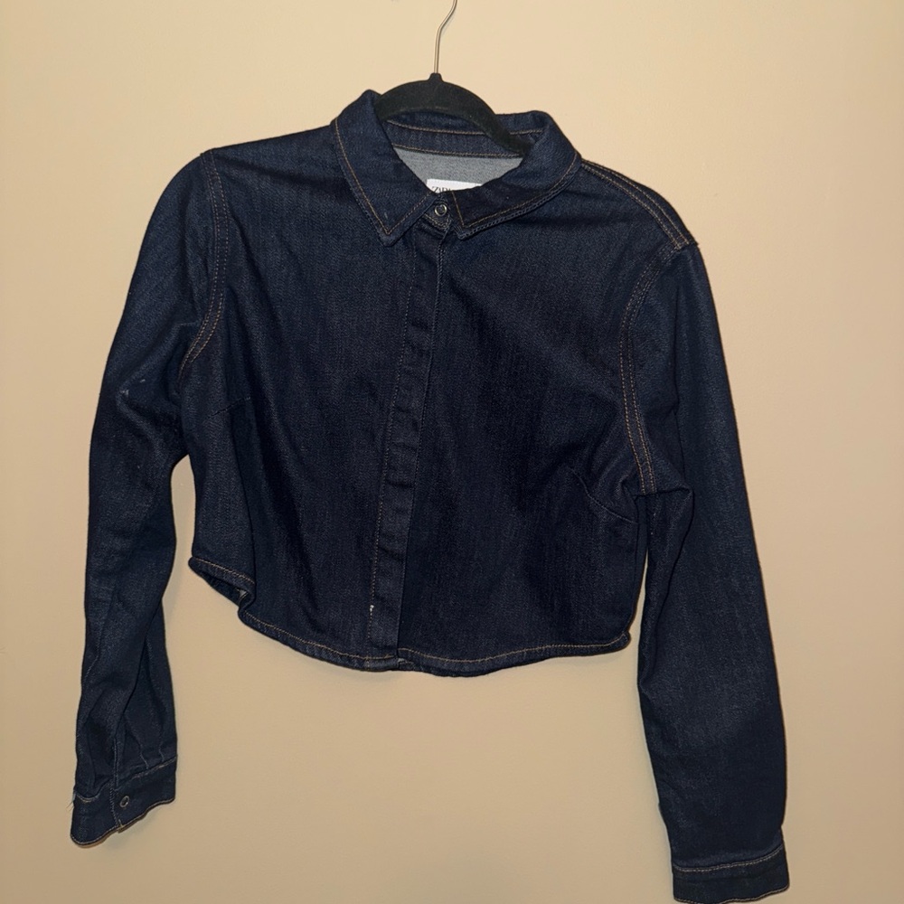 Zara Dark Blue Button Down Shirt